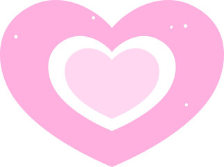 Poster - Flat-color illustration is showing nested pink and white hearts with dots on transparent background