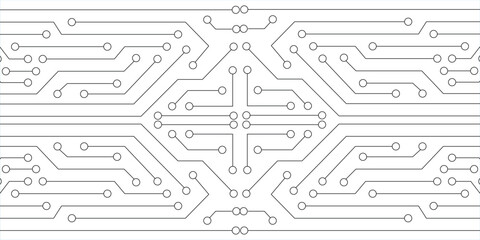 Fototapete - modern white geometric technology background. geometric digital technology for banner and cover
