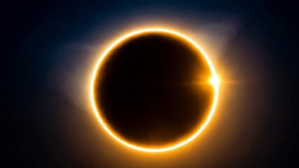 Wall Mural - Total solar eclipse displaying corona effect and Baily's beads in the dark sky, showcasing cosmic event, science, and astronomy concepts