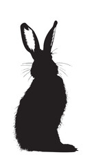 Wall Mural - Rabbits silhouette isolated in White background