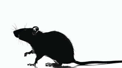 Wall Mural - Rats silhouette isolated in White background