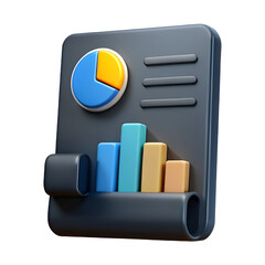 Leinwandbilder - 3d rendered chart and graph illustration with isolated white background