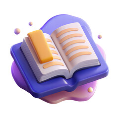 Poster - 3d rendered open book with highlighted pages and isolated white background