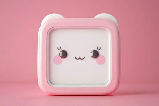 Pixel Perfect Picture of 3D Rendering of Kawaii Time and Date Icon