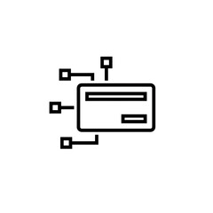 Fototapete - Network Diagram Icon: Simplified Outline of Data Flow, Connection, and System Architecture for Digital Design