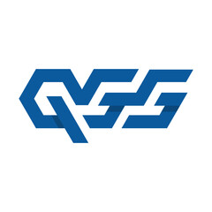Poster - The image shows a flat logo design of a monogram letter QGG in blue color in square shape that looks clean on a white background

