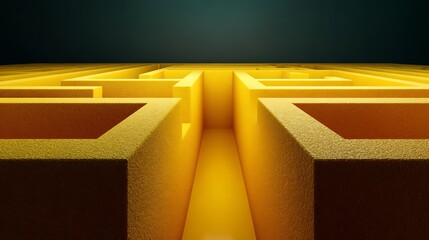 abstract yellow maze design