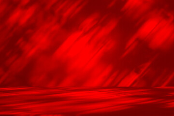 Poster - Wall interior background, studio and backdrops show products.with shadow from window color Red background for text insertion and presentation product	