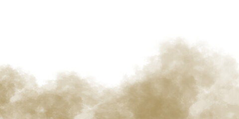Poster - Dust sand soil smoke cloud particles white smoke on white background
