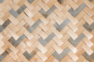 Wall Mural - Natural woven bamboo texture abstract on background