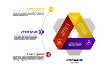 Poster - Vector arrows triangle infographic, cycle diagram, graph, presentation chart. Business concept with 3 options, parts, steps, processes.	
