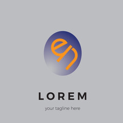 Aufkleber - EN logo in orange lowercase letters framed by a gradient oval circle