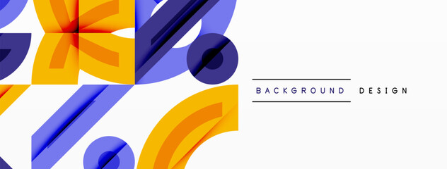 Poster - Abstract geometric shapes overlap, creating vibrant color contrasts. Modern design elements suggest dynamic composition.