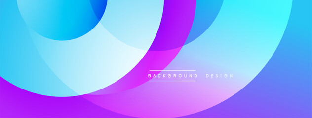 Poster - Abstract vibrant layers create dynamic visual effect. Gradient colors blend, forming smooth transitions. Modern design suitable for backgrounds.