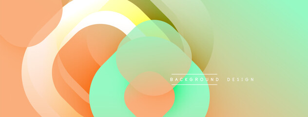 Poster - Abstract fluid shapes, pastel colors blend. Soft gradients create dynamic visual experience. Modern design element for backgrounds.