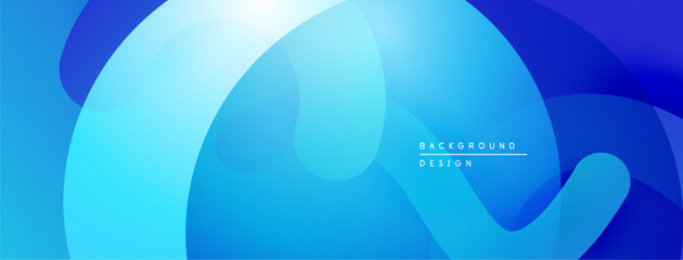 Aufkleber - Abstract blue background. Overlapping shapes create dynamic, smooth gradients. Modern design suitable for digital projects.