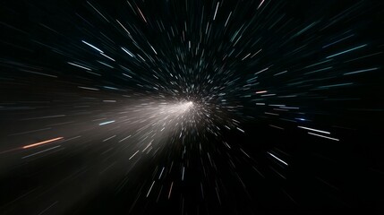 Wall Mural - the starry sky rotates slowly, and the camera zooms in on a bright star