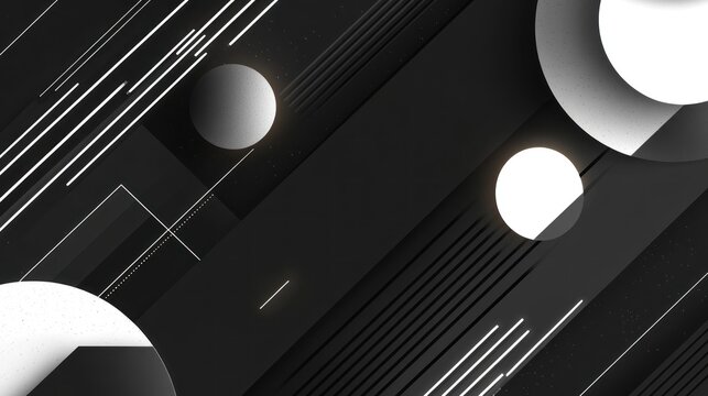 A clean, modern abstract background with smooth lines and geometric shapes in black and white, highlighted with subtle glowing neon accents