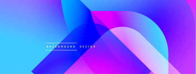 Aufkleber - Abstract vibrant background. Overlapping shapes create dynamic visual effect. Blue, purple hues dominate composition. Modern design element.