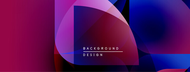 Poster - Abstract gradients blend, creating dynamic visual effect. Overlapping shapes suggest depth, modern design aesthetic. Text reads background design.