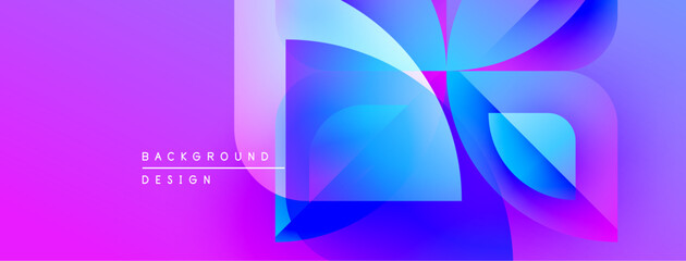 Poster - Abstract vibrant background. Flowing shapes blend purple, blue hues. Modern design elements create dynamic visual effect.