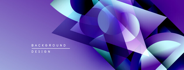 Poster - Abstract purple background. Overlapping shapes create dynamic visual effect. Modern design elements present clean aesthetic.