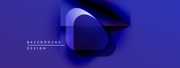 Aufkleber - Abstract blue design features geometric shapes, gradients, text elements. Modern aesthetic, suitable for backgrounds, presentations.