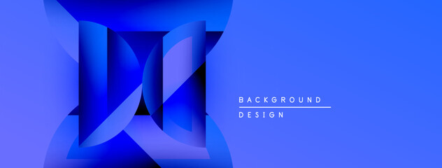 Aufkleber - Abstract blue design features layered shapes forming letter. Gradient colors create depth, modern aesthetic. Text reads background design.