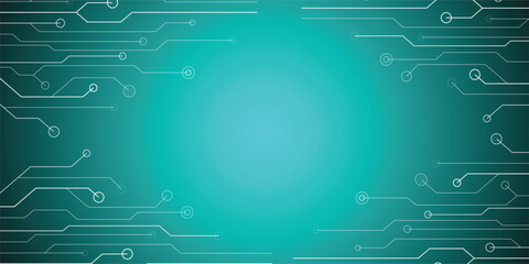 Fototapete - modern green and black abstract with digital technology. modern geometric background for banner and cover