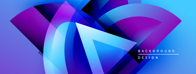 Aufkleber - Abstract blue purple design. Overlapping shapes create dynamic visual effect. Modern background suitable for digital projects.