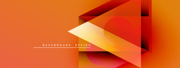 Aufkleber - Abstract orange design features geometric shapes, gradients, dynamic composition. Text reads background design. Modern, vibrant visual.