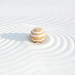 Aufkleber - Striped sphere on a zen garden with concentric sand patterns