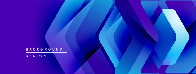 Aufkleber - Abstract geometric pattern. Blue, purple gradients create layered shapes. Modern design suitable for backgrounds, presentations.