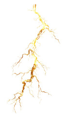 Poster - Isolated image of a golden and yellow shimmering lightning bolt effect