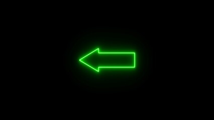 Wall Mural - Neon light arrow icon. traffic directional arrows sign. arrow icon on black background.