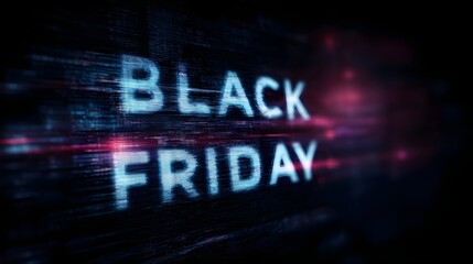Poster - Glitchy Black Friday digital display