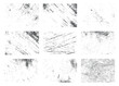 © Pixel Park - Collection of grunge textured overlays and grungy surface effects with scratches and wood grain for design elements