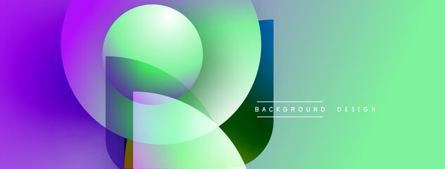 Fototapete - Abstract vibrant design. Overlapping circles create dynamic gradient effect. Modern composition, suitable for backgrounds, presentations.