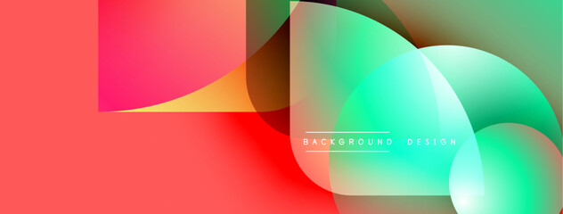 Aufkleber - Abstract vibrant shapes overlap. Gradient colors blend, creating dynamic visual effect. Modern design element for backgrounds.