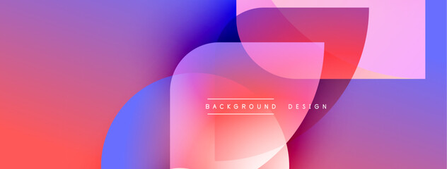 Fototapete - Abstract gradient background. Overlapping shapes create dynamic visual effect. Colors blend smoothly, offering modern aesthetic.