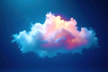 Poster - A fluffy cloud with a pink and orange hue