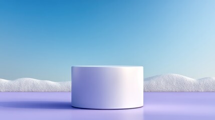 Aufkleber - White Cylinder Product Display on Purple Background
