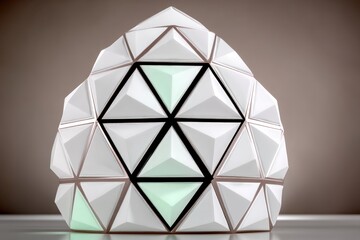 Aufkleber - White Geometric Icosahedron 3D Render