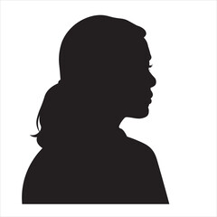 Poster - Woman profile silhouette vector illustration. Clean female side profile silhouette for identity, avatar, or social media.