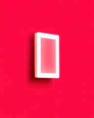 Aufkleber - White Rectangle Frame on Red Background