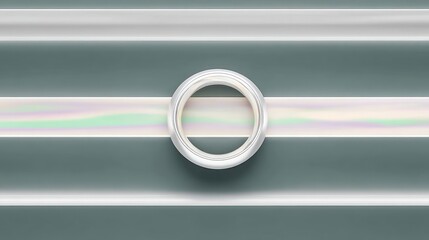Aufkleber - White Ring on Grey and Green Matte Surface