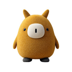 Aufkleber - Isolated fluffy creature character with textured detail and simple features