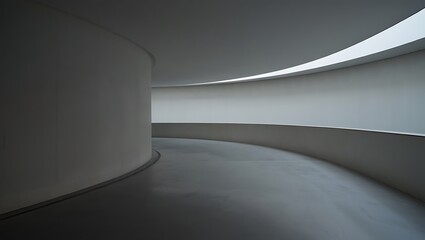 Leinwandbilder - Modern Interior Minimalist White Abstract Architecture Curved Structure Design