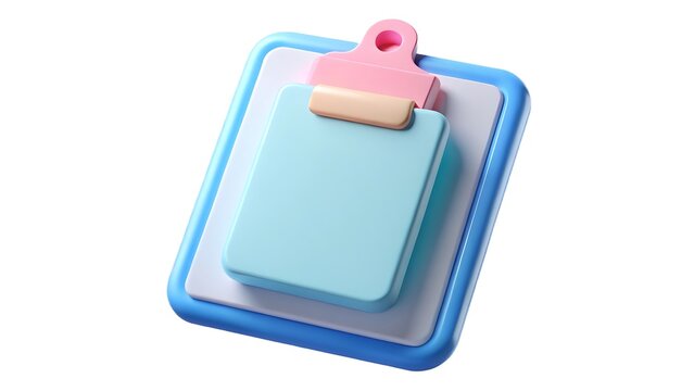 3d rendered clipboard illustration in pastel colors for business education and communication concepts