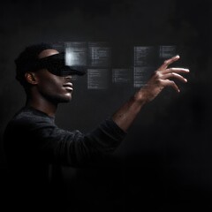 Poster - Person using virtual reality interface with hand gestures